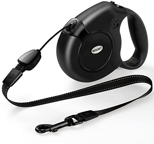 WRSOMIT Retractable Dog Leash, 26 Ft Heavy Duty Pet Walking Leash for Small Medium Large Dogs up to 99lbs, Anti-Slip Handle, 360 ° No Tangle, Nylon Tape, One-Handed Brake