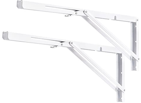 YUMORE Staffe Pieghevoli per Mensole 600mm Reggimensola Pieghevole Bianco