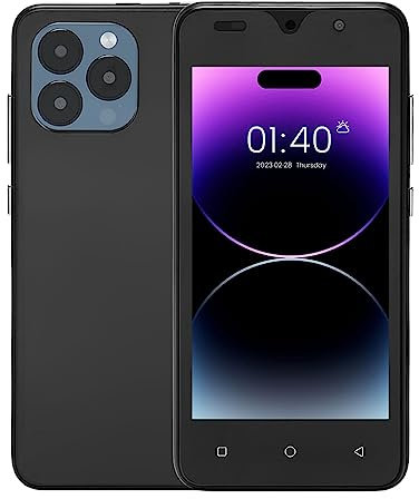 Smartphone Ultrafino, Pantalla de 5 Pulgadas, Teléfono Móvil con Doble SIM, Cámara HD de 2MP+5MP, Desbloqueo Facial, 2GB RAM 16GB ROM, Android6, Doble SIM, Batería 3800mAh (Negro)