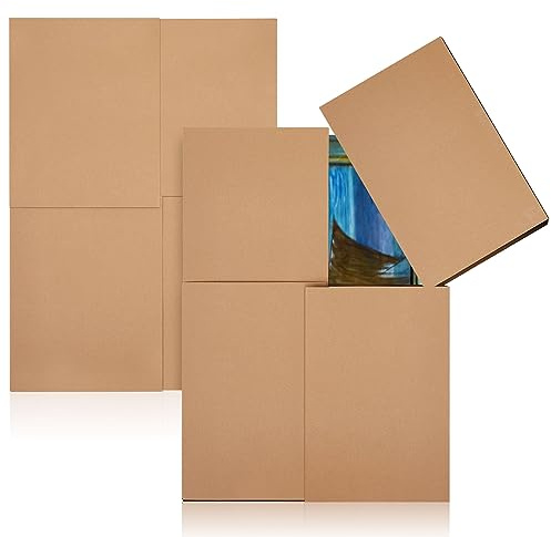 Ireer 2 Set Picture Shipping Box 40 x 60 x 4 Corrugated Cardboard Adjustable Boxes for Shipping TV Picture Mirror Moving Packing Glass Storage Supplies
