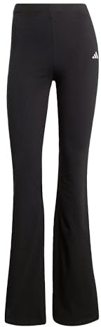 adidas Damen Essentials SMALL Logo Flared Leggings, Black/White, L