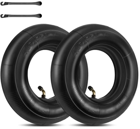 Riisoyu 2 pezzi 4.10/3.50-4 pollici Camera d'Aria, Tubo flessibile della carriola con gambo curvo della valvola TR87 Tubo interno della carriola per tosaerba carriole rimorchi da giardino go-kart
