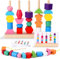 LEAZZLE Montessori Spielzeug ab 3 4 5 Jahre,2 in 1 Holzspielzeug Sortierspiel Spielzeug für Kinder, Holz Stapelspiel Feinmotorik Motorikspielzeug Lernspiele Geschenk für Baby Junge Mädchen