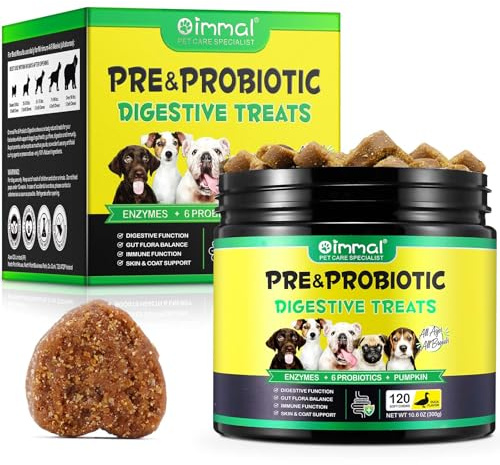 Probiotische Kausnacks für die Verdauung, 120 Stück Hunde Probiotika als Leckerli(Entenaroma 120PCS), Empfindliche Bäuche, Wachsartige und Juckende Ohren (300g)