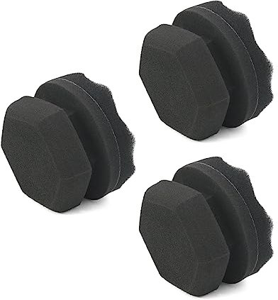 3 pezzi gomma medicazione applicatore 7,6 cm durevole lavabile riutilizzabile auto dettagli schiuma spugna detergente per pneumatici nero