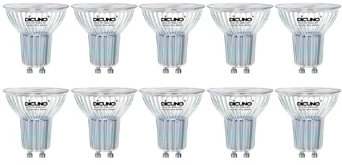 DiCUNO Ampoule LED GU10 5W Équivalent 50W Halogène, Blanc neutre 4000K, 600lm, GU10 LED 230V, Spot MR16 sans scintillement, Faisceau 40°, Lampe à Réflecteur Non-dimmable, Verre, Lot de 10