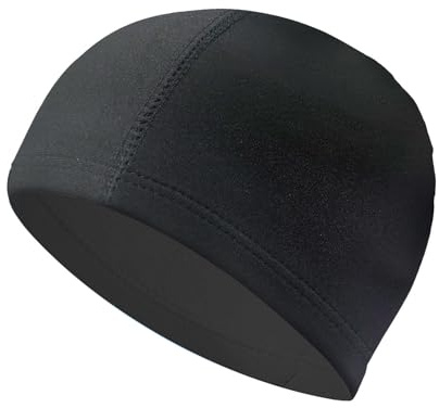 Black Fabric Swimming Cap, Unisex Stretch Swim Cap Comfortable Light Swim Hats for Men and Women