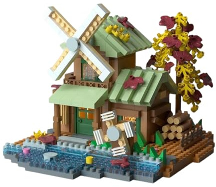 Cabane de Montagne Set de Construction, Summit Cabin Kit de Construction, Lot de 717 Mini Blocs de Construction pour cabane dans Les Arbres forestières, Jouets STEM Créatifs en Micro-Blocs