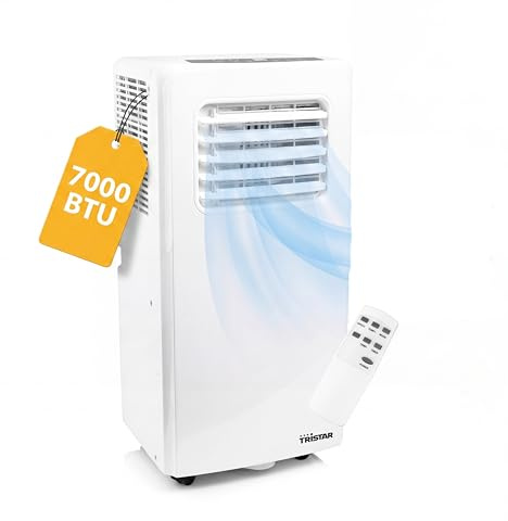 Tristar Aire acondicionado portátil - 7.000 BTU - 3 en 1 - Deshumidifica, Refresca, Ventila - Hasta 25 m² - Kit para ventana incluido - AC-5478 [Clase de eficiencia energética A]