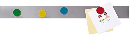 FRANKEN Magnethaftleiste, selbstklebend, 100 x 5 cm, silber, Edelstahl, 10 Stück, ST1455