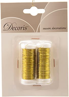 Basteldraht 0,3mm Eisen 30m x 2er Set dünner Wickeldraht Bindedraht Floristik lackiert gold