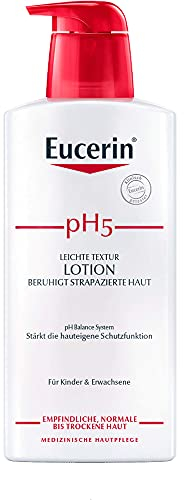 Eucerin pH5 Emulsione Corpo Idratante Extra Leggera 400 ml, Crema idratante corpo con Dexpantenolo e Glicerina dalla texture ad assorbimento rapido, Adatta per pelle secca e sensibile