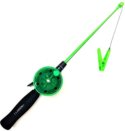 Mega Fishing Kinderangel Krebsangel 40cm - Kinder Strand & Urlaub Angel - Krebs & Krabben Rute - Schwarz/Grün/Pink (Grün)