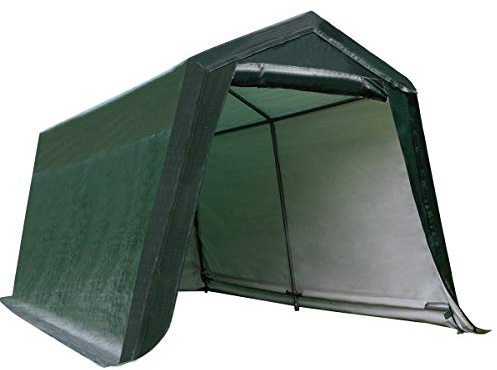 Tangkula 10x10 Ft Outdoor Storage Shelter, Patio Storage Tent, Enclosed Carport Shed w/All-Steel Metal Frame and Waterproof Ripstop Cover, Outdoor Garage Tent with Sidewalls