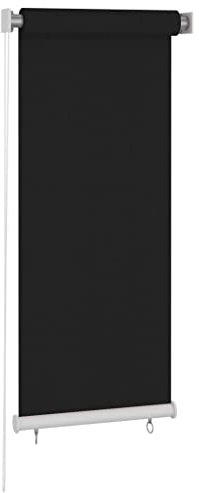 vidaXL Außenrollo Balkonrollo Senkrechtmarkise Sichtschutz Beschattung Sonnenschutzrollo Sonnenschutz Außen Rollo Balkon 60x140cm Schwarz