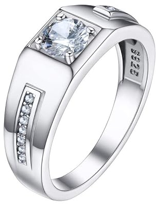 Bandmax Bague Alliance Homme Argent 925/1000 Taille 62 Anneau de Fiançailles