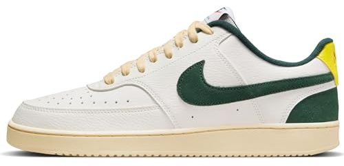 Nike Herren Court Vision Lo Low Top Schuhe, Sail/Pro Green-Picante Red-Opti Yellow, 37.5 EU