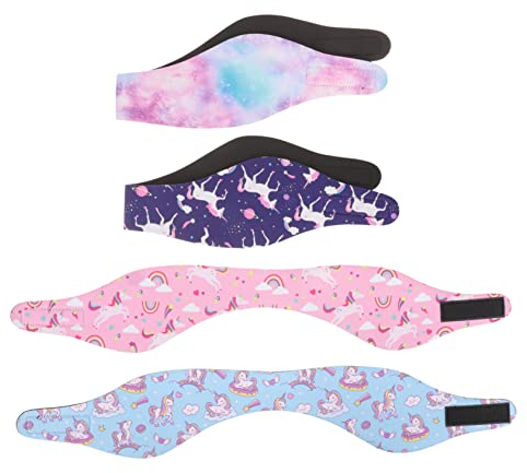 CLISPEED 4 Stück Ohrenbedeckungen Zum Schwimmen Stirnbänder Für Schwimmer Schwimmstirnband Für Kinder Gehörschutz Schutzband Männer Und Frauen Tauchmaterial Sbr Schwimmhaube Ein Bad Nehmen