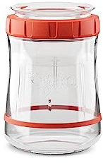 Kefirko Sourdough Fermenter, Glass Jar, Measuring Spoon, Fermentation Clock & Instruction Book, 900m - Orange