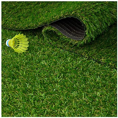 MDEKOR Kunstrasen Outdoor 130 x 200 cm wetterfest und wasserdurchlässig mit Drainage | Rasenteppich Meterware Grün | Balkon Bodenbelag Mittelflor 35mm