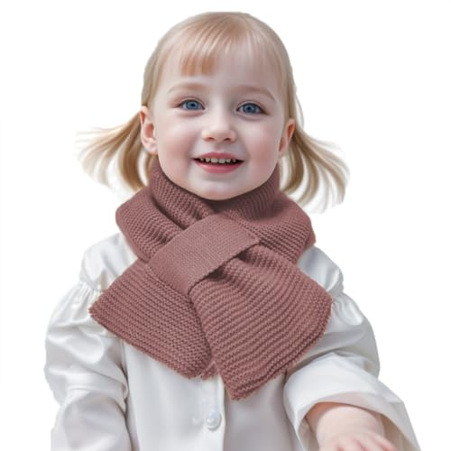 SJTJSPX Écharpe à Croisée Enfant Unisexe Cache Cou Chaud Bébé Fille Garçon Foulard en Tricotée Automne Hiver Tour de Cou Protection Contre Le Froid Cache Cou Tout-Petit Mignon Croix Écharpe
