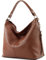 modamoda de T160 Damen Leder Schultertasche Henkeltasche Large handmade in Italy, Farbe:Braun