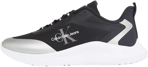 Calvin Klein Runner Sneaker Mujer Eva Runner Low Lace Mix sin Cordones, Negro (Black/Silver), 40