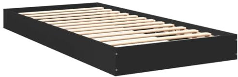 vidaXL Bettgestell Schwarz 90x200 cm Holzwerkstoff