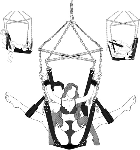 Sex Schaukel, Liebesschaukel für Erwachsene – Liebesschaukeln für Die Decke Sexspielzeug für Paare Verstellbares BDSM Kit mit Bequem Gepolstertem und Stabilem Stahlrahmen, Hält bis zu 360 kg