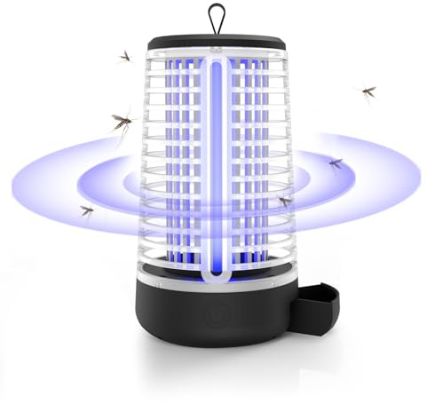Lampe Anti Moustique,360 ° uv elettrico anti zanzara,Lampada Zanzare Interno Esterno Elettric,2000V Lampada Antizanzare,Non Tossico ed Ecologico,Ricaricabile Lampada Zanzare