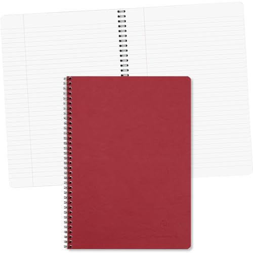 Clairefontaine 781452C spiralbok (DIN A4, 21 x 29,7 cm, åldersväska linjerad med marginal, 50 ark) 1 st röd
