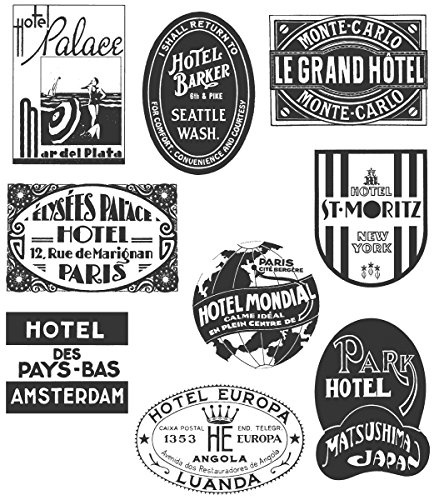 Stampers Anonymous Tim Holtz Large Cling Rubber Stamp Set, Travel Labels