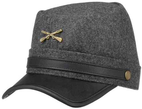 Lierys Syddelstaten keps män – armycap av 50% ull och 50% polyakryl – keps i S-XL – Skärmmössa i grått – originaldetaljer – sommar vinter historisk USA mössa