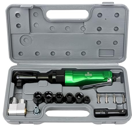 DYNAMIC POWER Professional 1/2 AIR RACHET WRENCH KIT + 4 pcs 1/2 Dr., Impact Socket(11, 12, 13, 14mm),etc - DP320024K
