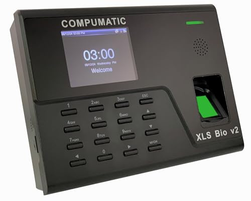 COMPUMATIC XLS Bio v2 Biometric Fingerprint Time Clock System, WiFi, CompuTime101 Software Included, 0 NO Monthly Fees!!