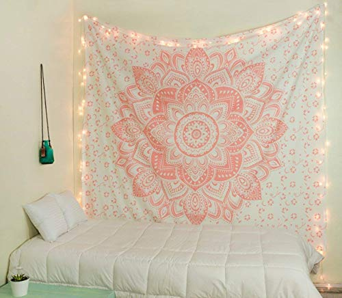 raajsee Passion Ombre Metallic Rose Gold Queen Tapestry 210x220 cms