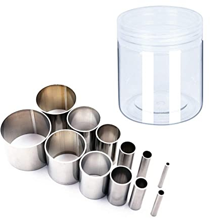 Jodsen Clay Cutters 12 Pieces Hole Hollow Punch Cutter Set Stainless Steel Round Circle Shape Cutters Molds Mini Cookie Cutter Punch Tools for Clay Pottery Craft with Storage Case Silver