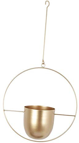 Tubayia Metall Hängende Blumentopf Blumenampel Hängeampel Pflanzen Halter Aufhänger Hängetöpfe (Goldene Runde)