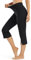 Promover Yoga Capris for Women Bootcut Yoga Pants with Pockets High Waisted Front Split Crop Bootleg Workout Capri Leggings