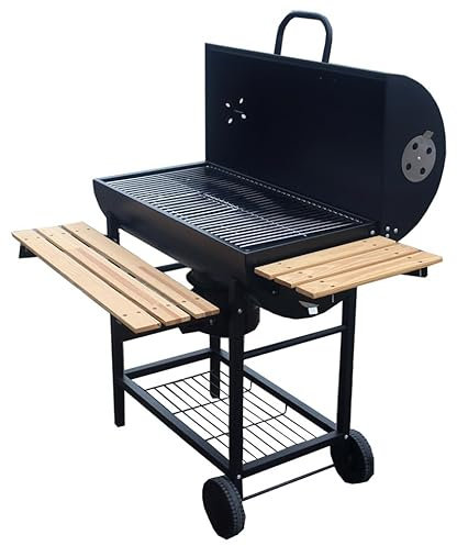 Barbecue au charbon de bois de qualité supérieure XXL sur roues avec couvercle, thermomètre & 3 grilles – Le plaisir ultime du barbecue dans votre propre jardin !