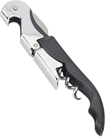 Waiter Corkscrew Professional Wine Opener with Foil Cutter,Manual Wine Bottle Opener for Servers, Bartenders and Waiter (1, Black)