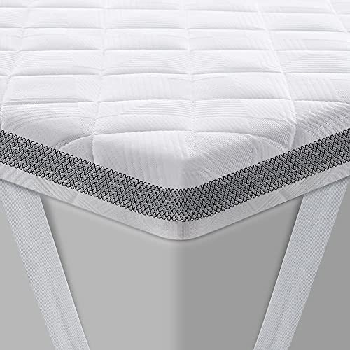 BedStory Topper 160x200cm H5/H6 aus 7,5cm Höhe stüzender Kaltschaumkern, atmungsaktive 3D-Netz Bezug, Bequeme Matratzentopper für Boxspringbett und unbequemem Betten Schlafsofa