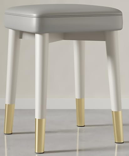 Stapelhocker 4er-Set, einfacher Esstischstuhl, gestapelter Wohnzimmerhocker mit rutschfesten Füßen, robust und robust für Wohnzimmer, Küche, Zuhause, Schlafzimmer,Light Grey