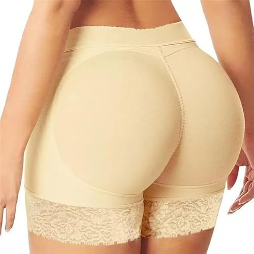 Eowppue Braguitas con Relleno Gluteos para Mujer, Bragas Acolchadas Push Up Gluteos Leggings para Mujer Talla L
