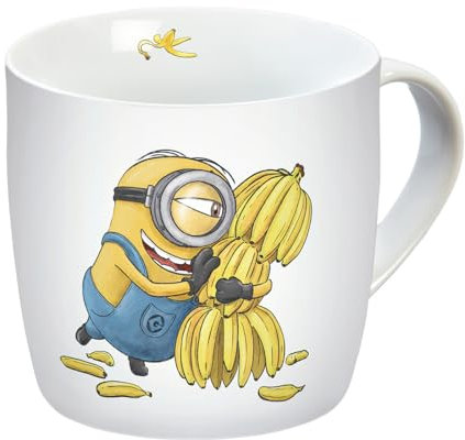 Gedalabels Taza Minions Super Kitsch Banana 330 ml, porcelana, color blanco