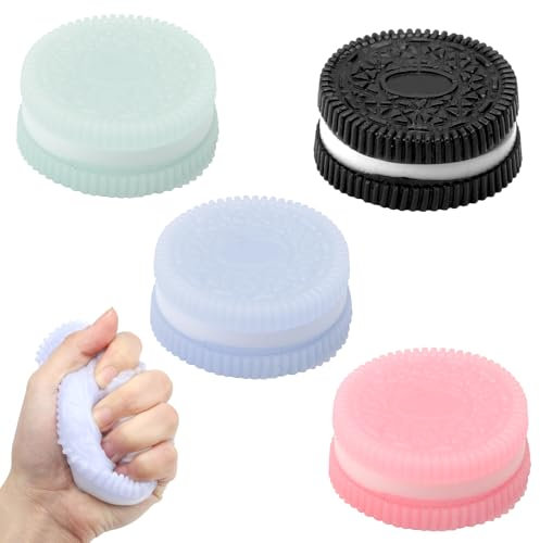 APOMOONS 4 Stück Stress Spielzeug Keks, Squishy Fidget Toys, Taba Squishy Antistressball, Squishy Toy Antistress Spielzeug Keks, Anti Stress Ball für Erwachsene Kinder