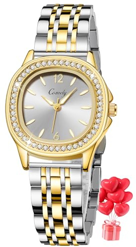 CIVO Reloj de Pulsera Mujer Dorado: Plateado Acero Inoxidable Moda Vintage - Reloj Pequeño Mujer Analogico