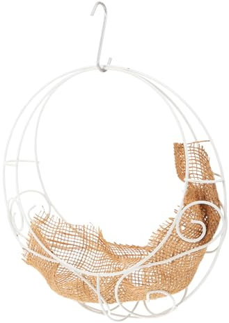 TOYANDONA Bac à Fleurs Suspendu Fer avec Design Forme De Lune Panier De Plantes Intérieur Extérieur Inclus Panier Anti-Fuite Toile De Jute pour Décoration Élégante