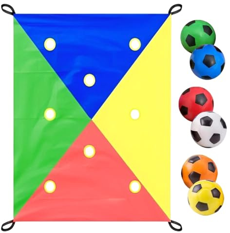 Team Game Matte-flerspelarhålplan, interaktiv utmaningsblad för skol- och resor, gruppkoordinationsverktyg med bollkontrollspel, aktivitetsmatta för camping, fest, klassrum