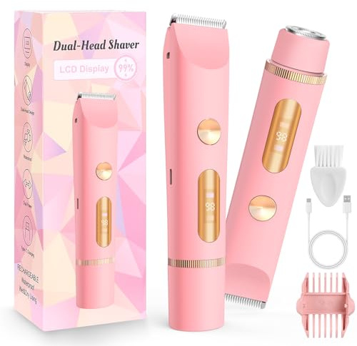 WGIDSKKI Rasierer Damen, Intimrasierer für Frauen 2-in-1 mit USB-C-Laden, Damenrasierer Elektrisch für Gesicht Beine und Nase, Rasierer Damen für Frauen Nass- und Trockengebrauc